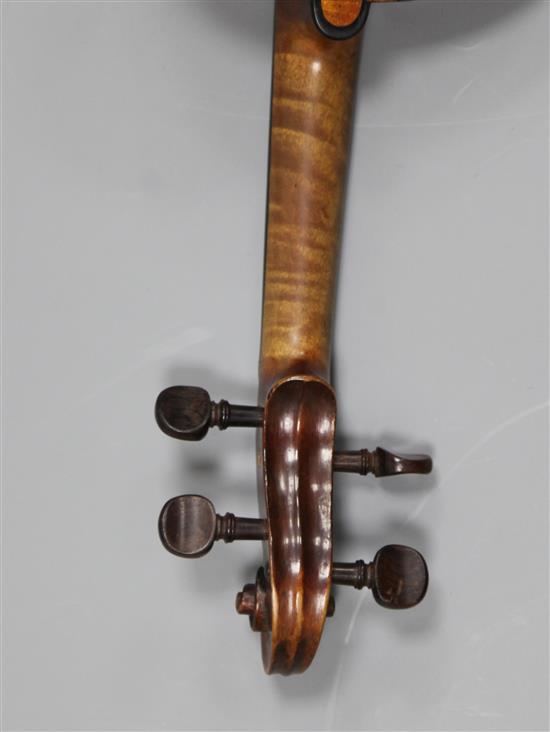 A late 18th century violin by Ludwig Bausch, c.1780 overall length 23in. back 14.5in.